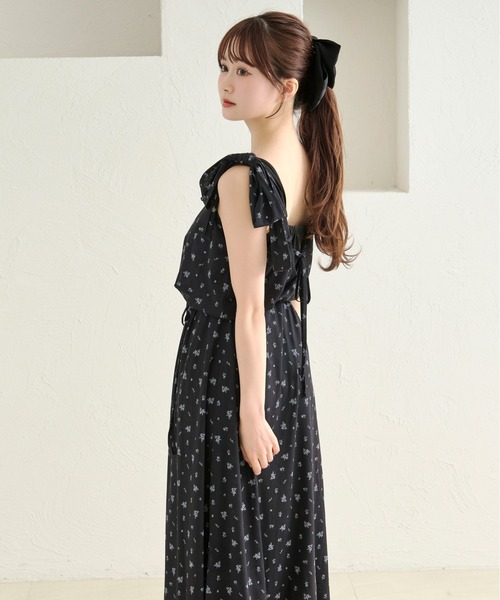 ワンピース 「あかちゃすコラボアイテム」花柄チュールワンピース