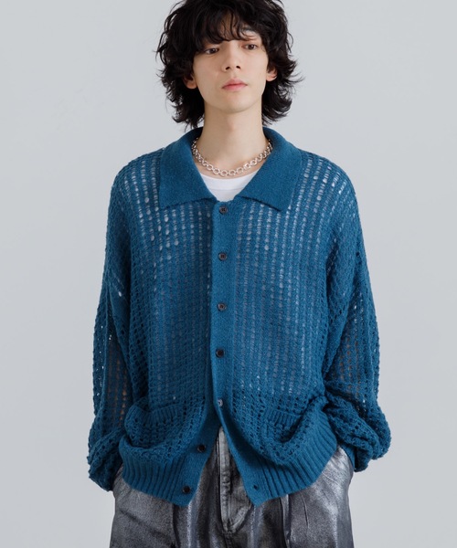 SINSS ニットカーディガン SMALL ブルー メンズ : ZOZOTOWN Yahoo!店