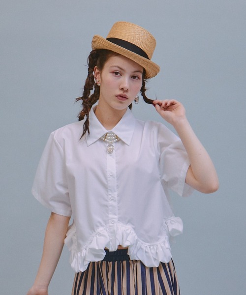 manana suerte ビジューカラーブラウス 白 manana suerte おすすめ人気商品一覧 通販 - Yahoo!ショッピング