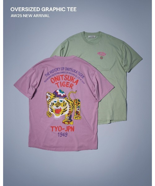 てぃがー Onitsuka Tiger（オニツカタイガー） tシャツ OVERSIZED GRAPHIC TEE