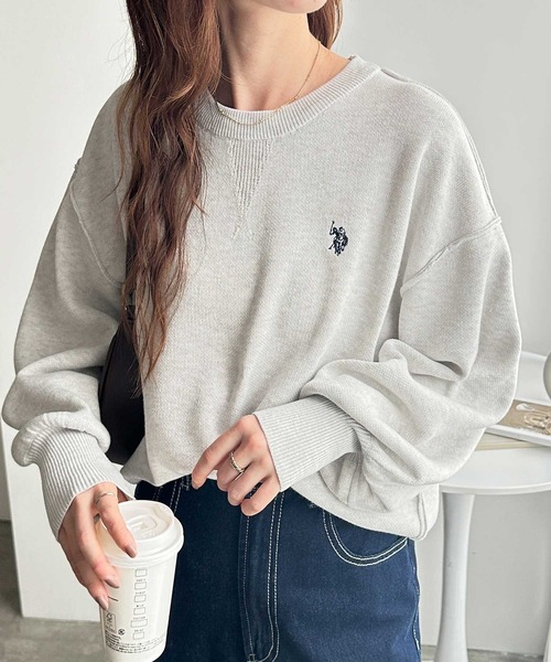 ニット セーター 「U.S. POLO ASSN.」スウェットライクニット レディース