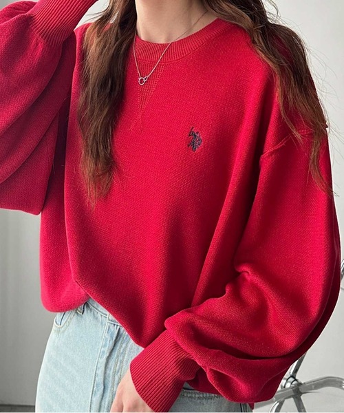 ニット セーター GeeRA別注「U.S. POLO ASSN.」ユーエスポロアッスン　ワンポイント刺繍スウェットライクニット レディース | U.S. POLO ASSN. | 04