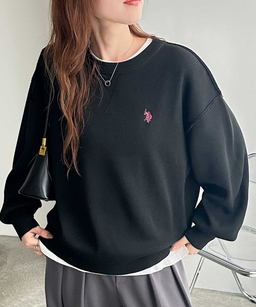 ニット セーター GeeRA別注「U.S. POLO ASSN.」ユーエスポロアッスン　ワンポイント刺繍スウェットライクニット レディース | U.S. POLO ASSN. | 08