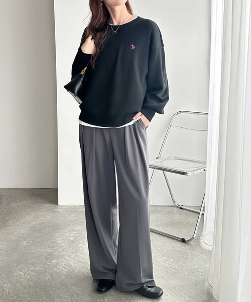 ニット セーター GeeRA別注「U.S. POLO ASSN.」ユーエスポロアッスン　ワンポイント刺繍スウェットライクニット レディース | U.S. POLO ASSN. | 12