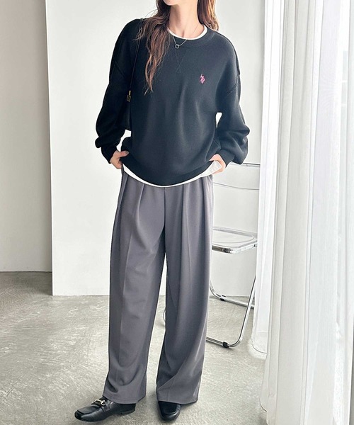 ニット セーター GeeRA別注「U.S. POLO ASSN.」ユーエスポロアッスン　ワンポイント刺繍スウェットライクニット レディース | U.S. POLO ASSN. | 10