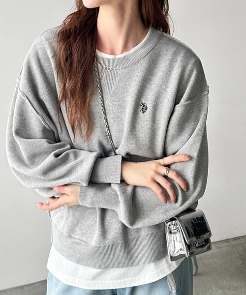 ニット セーター GeeRA別注「U.S. POLO ASSN.」ユーエスポロアッスン　ワンポイント刺繍スウェットライクニット レディース | U.S. POLO ASSN. | 18