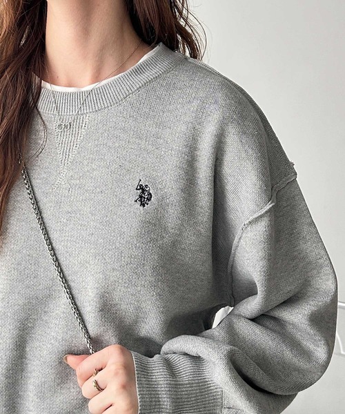 ニット セーター GeeRA別注「U.S. POLO ASSN.」ユーエスポロアッスン　ワンポイント刺繍スウェットライクニット レディース | U.S. POLO ASSN. | 21