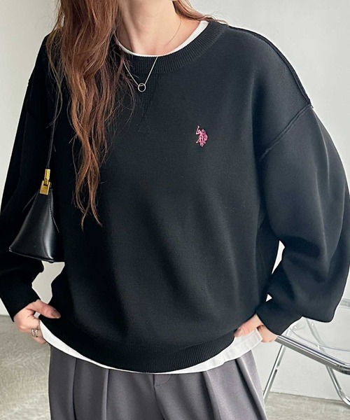 ニット セーター GeeRA別注「U.S. POLO ASSN.」ユーエスポロアッスン　ワンポイント刺繍スウェットライクニット レディース | U.S. POLO ASSN. | 05