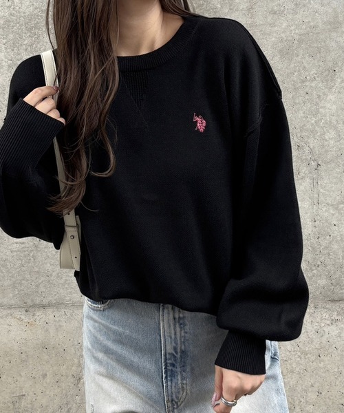 ニット セーター GeeRA別注「U.S. POLO ASSN.」ユーエスポロアッスン　ワンポイント刺繍スウェットライクニット レディース | U.S. POLO ASSN. | 14