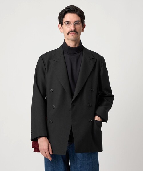 steven alan ブラック ダブルブレストジャケット Steven Alan＞ クロスツイル ダブルブレステッド 6B ジャケット
