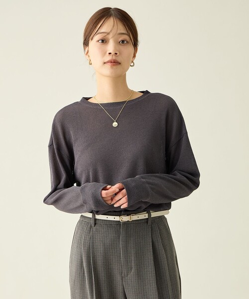 ANY（エニィ） tシャツ シアーワッフルロングスリーブTシャツ