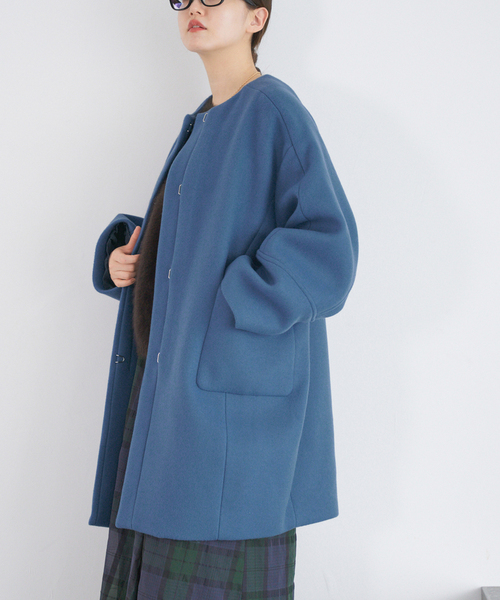 ◎IENA　イエナ　スプリングコート IENA ノーカラーコート コート Super140 フォルムコート