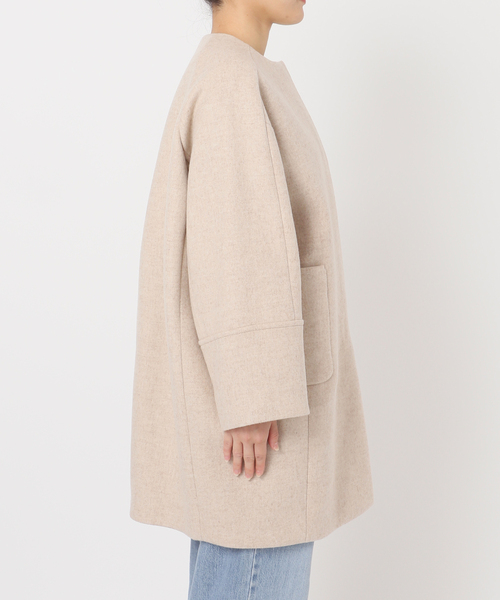 IENA（イエナ） ノーカラーコート コート Super140 フォルムコート