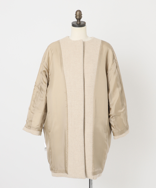 IENA（イエナ） ノーカラーコート コート Super140 フォルムコート