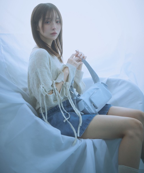 「Auntie Rosa」 「_chunpi」長袖ニット FREE ブルーグレー レディース_画像4