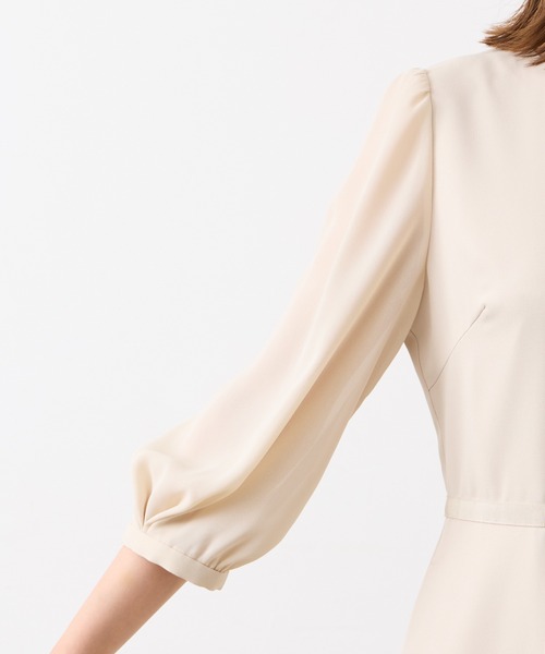 AIMER（エメ） ワンピース 胸元タックデザイン袖付きフレアワンピース