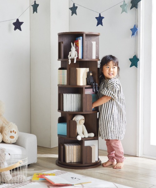 iellio 家具 回転本棚 / 収納ラック 5段 : ZOZOTOWN Yahoo!店 - 通販