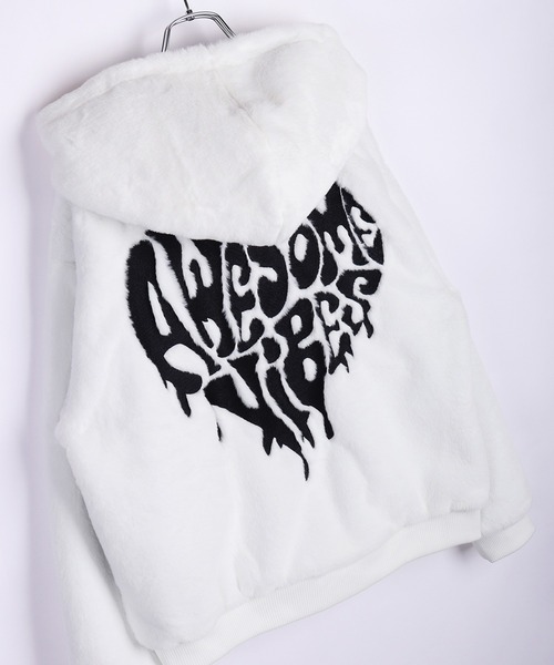 WESTSEA（ウエストシー） パーカー クロス ハート 刺繍 ファーパーカー