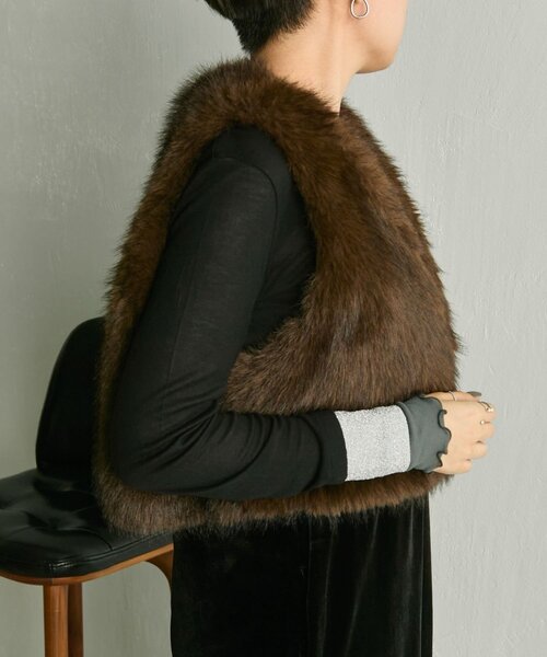 ear PAPILLONNER（イア パピヨネ） ベスト ジレ フェイクフォックス