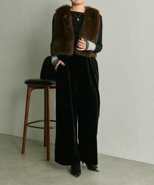 ear PAPILLONNER（イア パピヨネ） ベスト ジレ フェイクフォックス