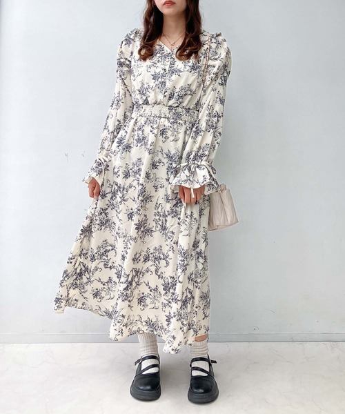 未使用✨アズノゥアズ　25AW インド綿　ロングワンピース　大きいサイズ3 AS KNOW AS（アズノゥアズ） ワンピースパワショルキラ釦ワンピース