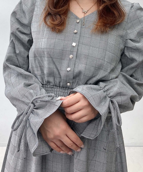 AS KNOW AS（アズノゥアズ） ワンピースパワショルキラ釦ワンピース