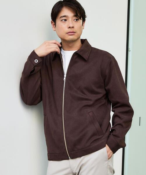 THE SHOP TK ブルゾン アウター フェイクスエードジップブルゾン