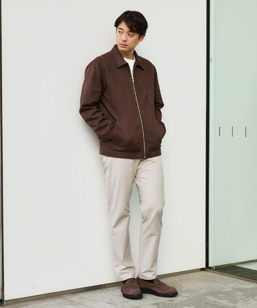 THE SHOP TK ブルゾン アウター フェイクスエードジップブルゾン