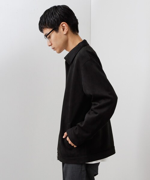 THE SHOP TK ブルゾン アウター フェイクスエードジップブルゾン