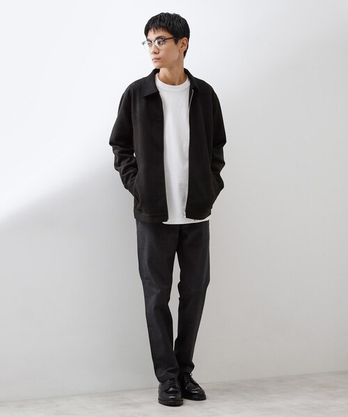 THE SHOP TK ブルゾン アウター フェイクスエードジップブルゾン