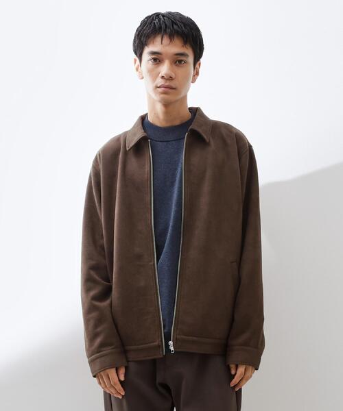 THE SHOP TK ブルゾン アウター フェイクスエードジップブルゾン