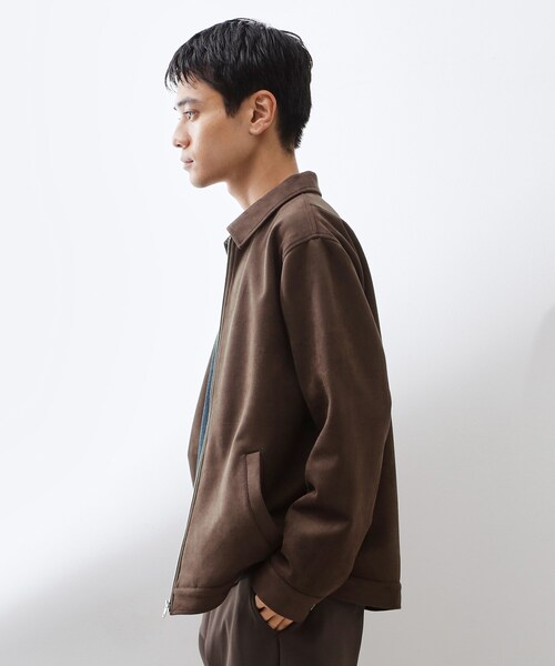 THE SHOP TK ブルゾン アウター フェイクスエードジップブルゾン