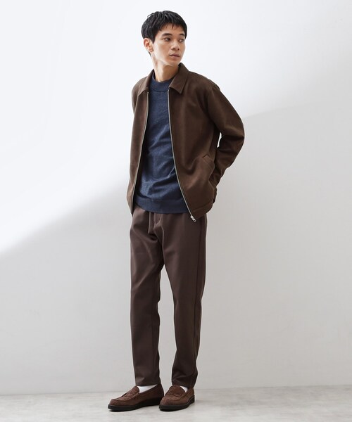 THE SHOP TK ブルゾン アウター フェイクスエードジップブルゾン