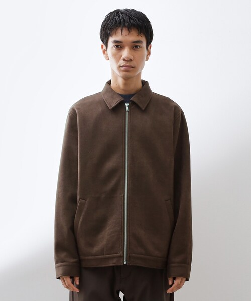 THE SHOP TK ブルゾン アウター フェイクスエードジップブルゾン