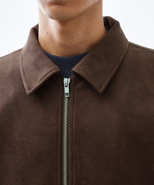 THE SHOP TK ブルゾン アウター フェイクスエードジップブルゾン