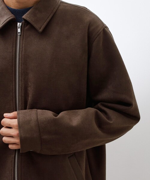 THE SHOP TK ブルゾン アウター フェイクスエードジップブルゾン