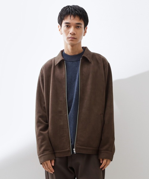 THE SHOP TK ブルゾン アウター フェイクスエードジップブルゾン