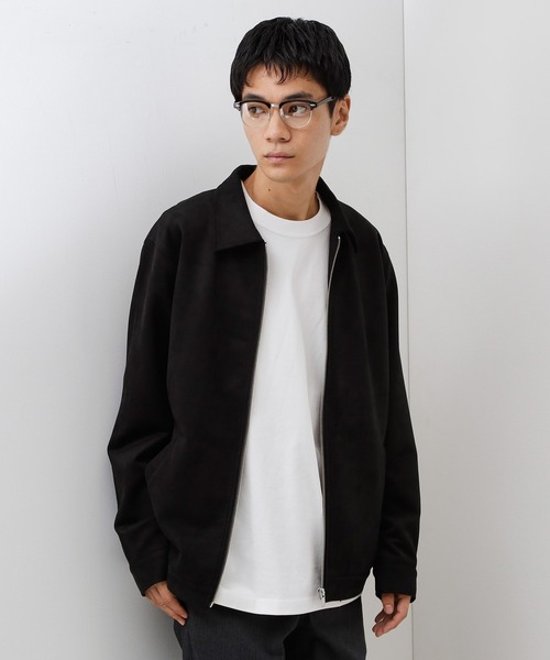 THE SHOP TK ブルゾン アウター フェイクスエードジップブルゾン