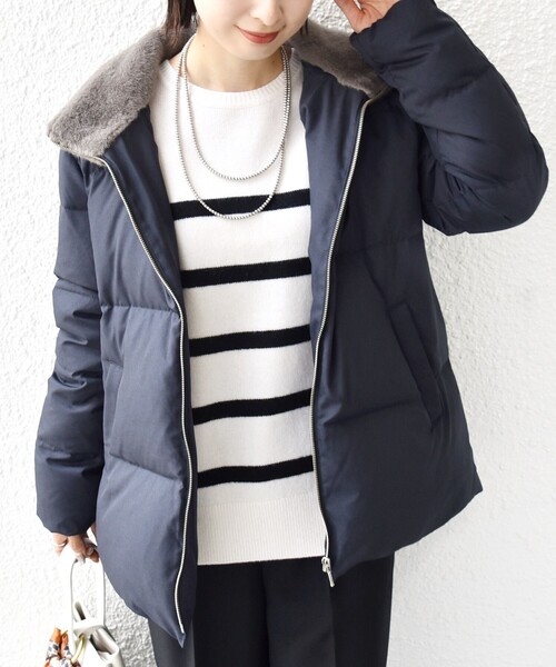 SHIPSシップス✖️limontaグレーダウンコート SHIPS（シップス） ダウンコート ダウンジャケット LIMONTA EAST 河田
