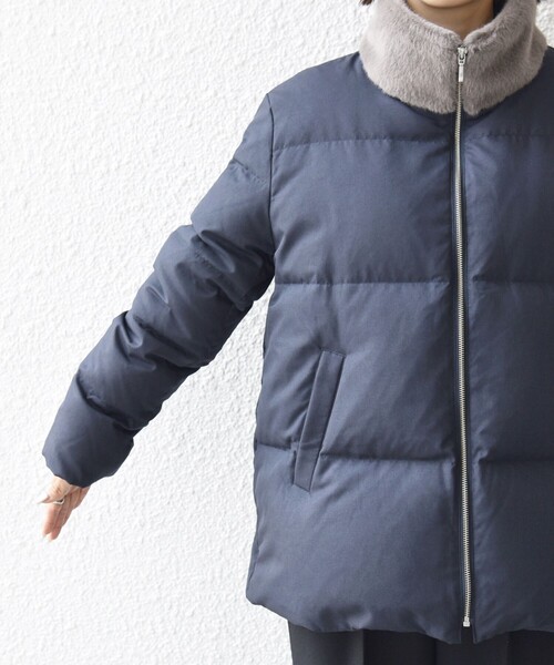 SHIPSシップス✖️limontaグレーダウンコート SHIPS（シップス） ダウンコート ダウンジャケット LIMONTA EAST 河田