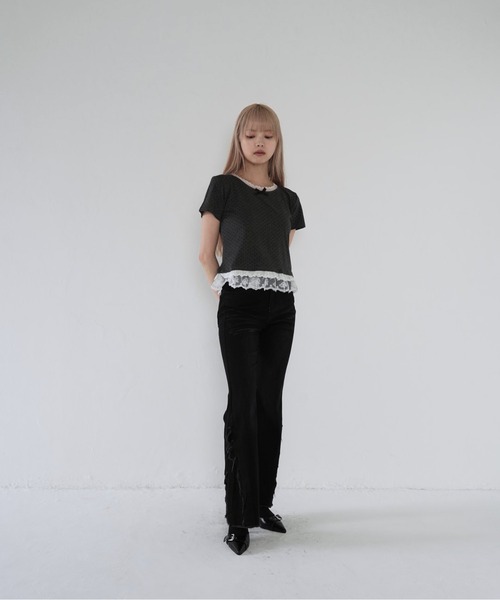 「Uenui」 半袖カットソー FREE ホワイト レディース_画像5