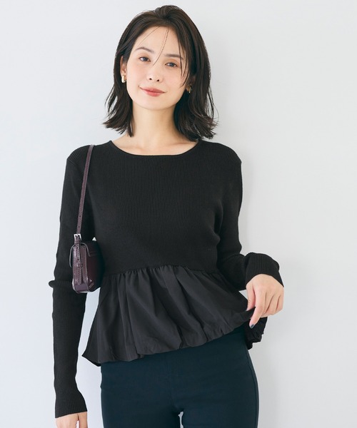 coca（コカ） ニット セーター 裾バルーンドッキングニットトップス