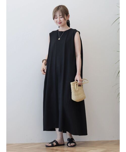 「AMERICAN HOLIC」 ノースリーブワンピース L ブルーグリーン レディース_画像3