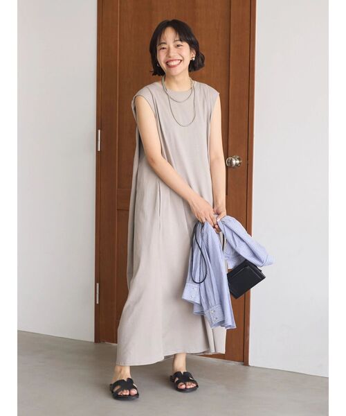 「AMERICAN HOLIC」 ノースリーブワンピース L ブルーグリーン レディース_画像6