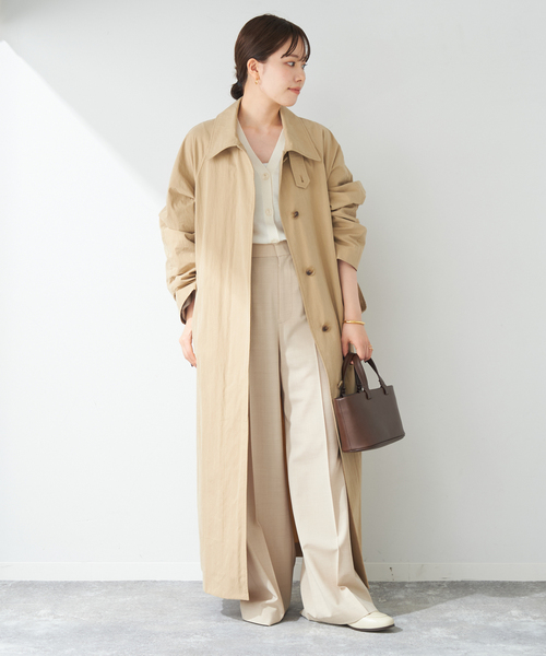 【美品】plage　ステンカラーウールコート　ベージュ　36 plage（プラージュ） ステンカラーコート 36 ベージュ レディース