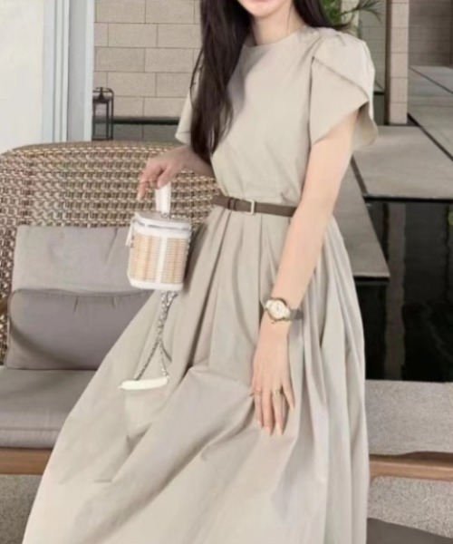 「a lot of love」 半袖ワンピース FREE ネイビー レディース_画像4