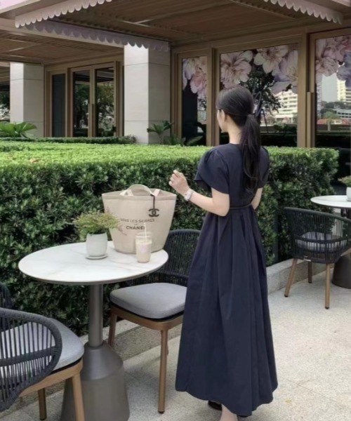 「a lot of love」 半袖ワンピース FREE ネイビー レディース_画像6