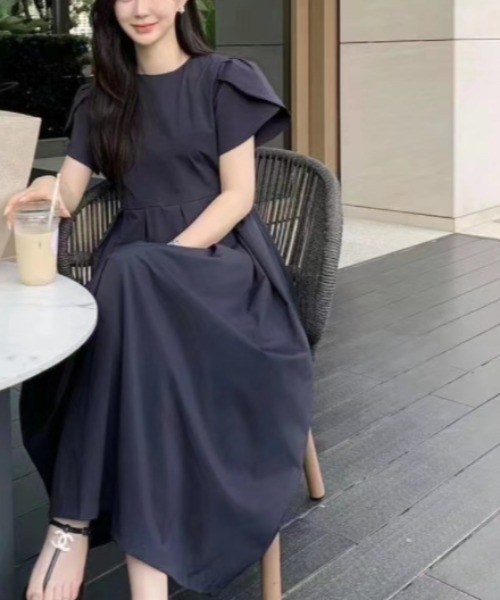 「a lot of love」 半袖ワンピース FREE ネイビー レディース_画像9