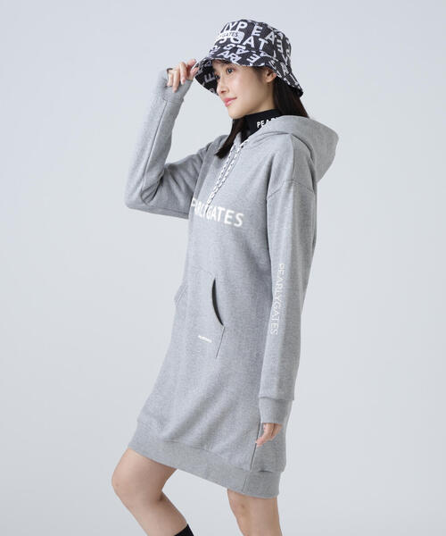 PEARLY GATES グレー ニットワンピース フード付き PEARLY GATES（パーリーゲイツ） ワンピース 「PEARLY GATES」ジグザグ