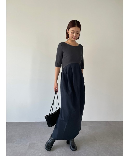 「HANNE」 ドッキングワンピース FREE グレー レディース_画像8